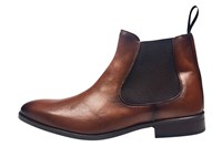 Dress Chelsea Boots for Men - cognac brown leather in large sizes